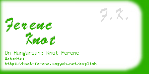 ferenc knot business card